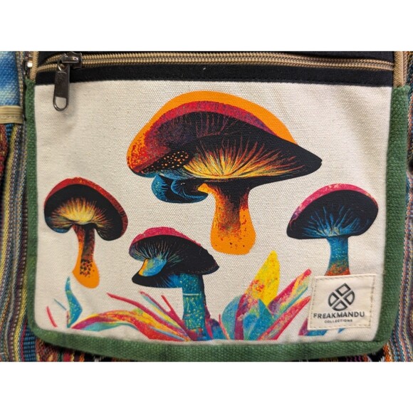 Freakmandu Collection Mushroom Hemp Backpack Friendly Unique Unisex Rustic - Picture 2 of 8